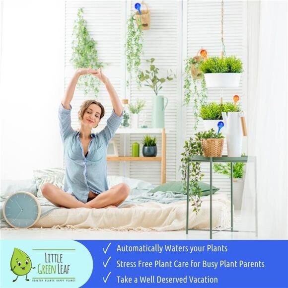 Plant Watering Globes.Self Watering Planter Inserts Made from Hand-Blown Durable - Picture 2 of 7